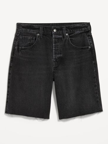 شورت جينز فضفاض متوسط ​​الارتفاع من Old Navy - درزة داخلية 9 بوصة - أسود مغسول in Kuwait