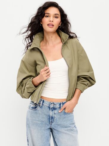 Old Navy Twill Utility Zip-Front Jacket - Dried Grasses in Saudi Arabia