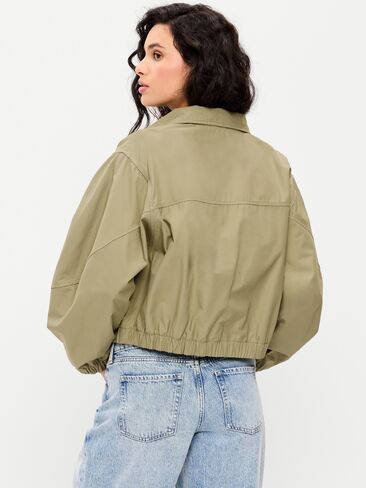 Old Navy Twill Utility Zip-Front Jacket - Dried Grasses in Saudi Arabia