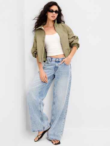 Old Navy Twill Utility Zip-Front Jacket - Dried Grasses in Saudi Arabia