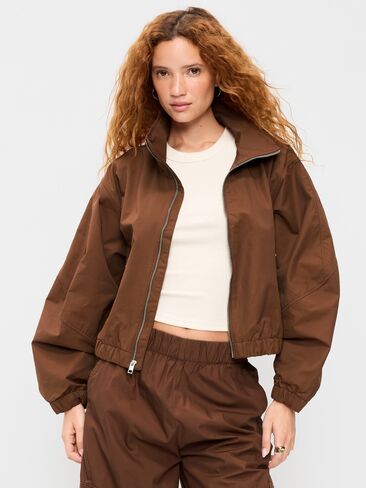 Old Navy Twill Utility Zip-Front Jacket - Coco de mer in Saudi Arabia