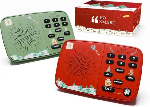 Hosmart UltraSpeak Intercoms لاسلكي للمنزل، نظام اتصال داخلي إصدار عيد الميلاد للاستخدام المنزلي، اتصال داخلي صوتي واضح للأعمال مع نطاق 1300 قدم، هدية لصديق العائلة المسنين (4 عبوات) in Kuwait