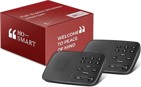 Hosmart UltraSpeak Intercoms لاسلكي للمنزل، نظام اتصال داخلي إصدار عيد الميلاد للاستخدام المنزلي، اتصال داخلي صوتي واضح للأعمال مع نطاق 1300 قدم، هدية لصديق العائلة المسنين (4 عبوات) in Kuwait