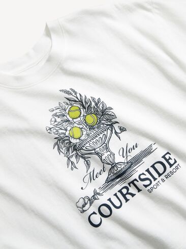 Old Navy Vintage Crew-Neck Oversized Crop Graphic T-Shirt - White Lilies in Saudi Arabia