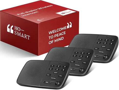 Hosmart UltraSpeak Intercoms لاسلكي للمنزل، نظام اتصال داخلي إصدار عيد الميلاد للاستخدام المنزلي، اتصال داخلي صوتي واضح للأعمال مع نطاق 1300 قدم، هدية لصديق العائلة المسنين (4 عبوات) in Kuwait