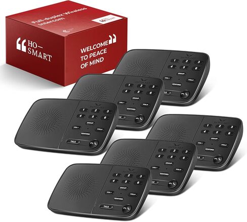 Hosmart UltraSpeak Intercoms لاسلكي للمنزل، نظام اتصال داخلي إصدار عيد الميلاد للاستخدام المنزلي، اتصال داخلي صوتي واضح للأعمال مع نطاق 1300 قدم، هدية لصديق العائلة المسنين (4 عبوات) in Kuwait