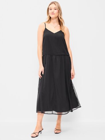 Old Navy Chiffon Drop-Waist Maxi Dress - Black Jack in Saudi Arabia
