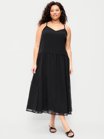 Old Navy Chiffon Drop-Waist Maxi Dress - Black Jack in Saudi Arabia