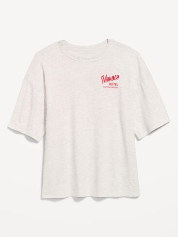 Old Navy Short-Sleeve Loose Graphic T-Shirt - Faux-Heather Gray in Saudi Arabia