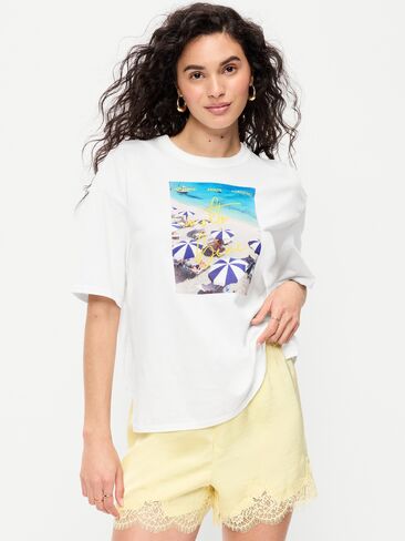 Old Navy Short-Sleeve Loose Graphic T-Shirt - White Lilies in Saudi Arabia