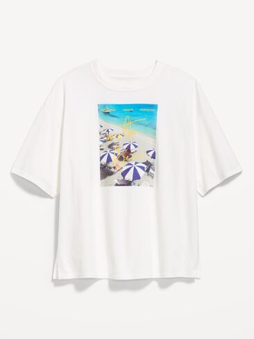 Old Navy Short-Sleeve Loose Graphic T-Shirt - White Lilies in Saudi Arabia