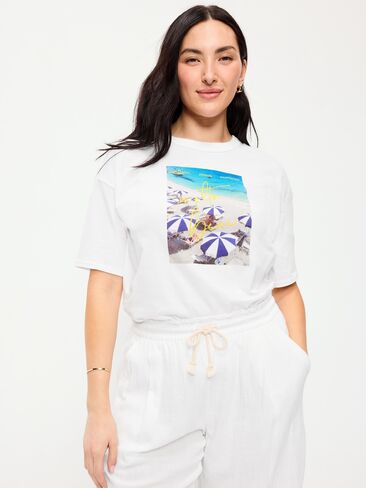 Old Navy Short-Sleeve Loose Graphic T-Shirt - White Lilies in Saudi Arabia