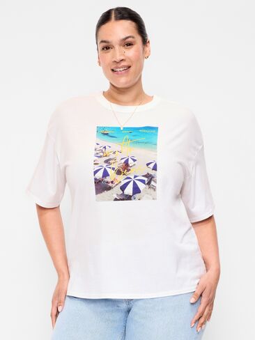 Old Navy Short-Sleeve Loose Graphic T-Shirt - White Lilies in Saudi Arabia