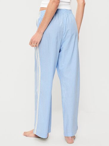 Old Navy Poplin Wide-Leg Pajama Pants - Blue Gingham in Saudi Arabia