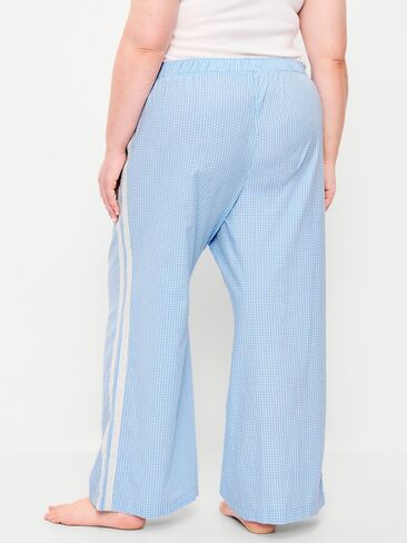 Old Navy Poplin Wide-Leg Pajama Pants - Blue Gingham in Saudi Arabia