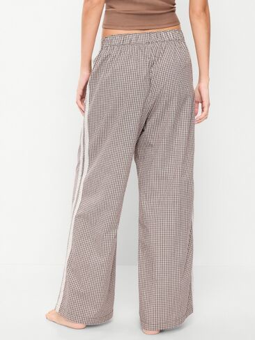 Old Navy Poplin Wide-Leg Pajama Pants - Brown Plaid in Saudi Arabia