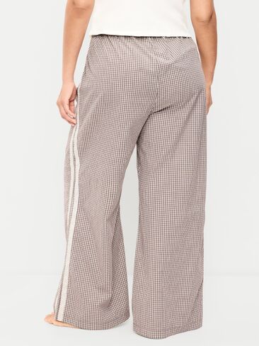 Old Navy Poplin Wide-Leg Pajama Pants - Brown Plaid in Saudi Arabia