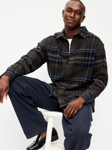 قميص منقوش بجيب منقوش فضفاض من Old Navy - أسود منقوش in Kuwait