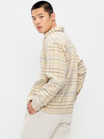 قميص منقوش بجيب منقوش فضفاض من Old Navy - أبيض منقوش in Kuwait