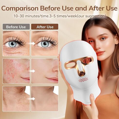Red Light Therapy Mask for Face,Cordless LED Face Mask Light Therapy,USB C Rechargeable,Infrared Lights Masks for Home Working Travel Yoga Sleep in Saudi Arabia