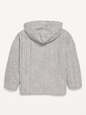 Old Navy Oversized Heavyweight Terry Striped Hoodie for Boys - Navy Blue Stripes in Saudi Arabia
