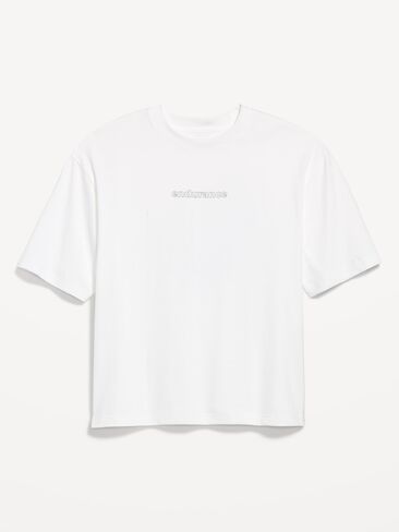 Old Navy Heavyweight Graphic Cropped T-Shirt - Calla Lily White in Saudi Arabia