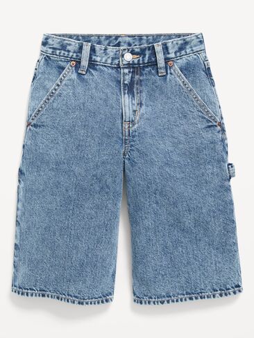 Old Navy Below Knee Ultra Baggy Carpenter Jean Shorts for Boys - Medium Wash in Saudi Arabia