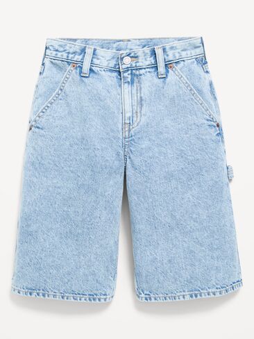 Old Navy Below Knee Ultra Baggy Carpenter Jean Shorts for Boys - Light Wash in Saudi Arabia