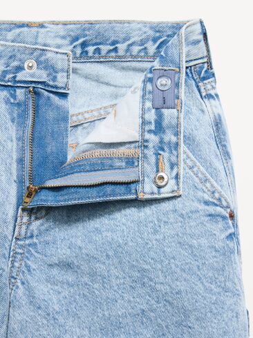 Old Navy Below Knee Ultra Baggy Carpenter Jean Shorts for Boys - Light Wash in Saudi Arabia