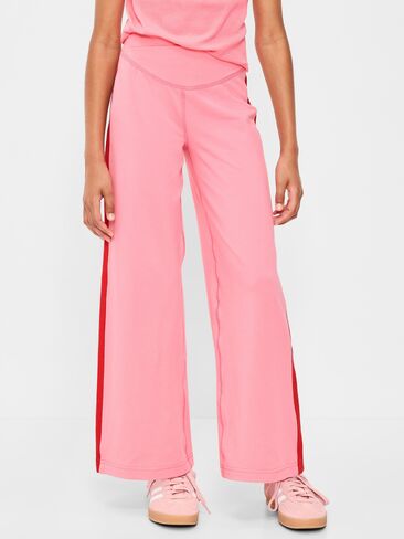 Old Navy High-Waisted PowerChill Crossover Wide-Leg Pants for Girls - Light Peony in Saudi Arabia