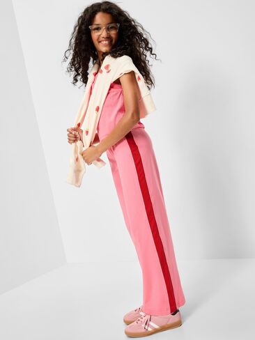 Old Navy High-Waisted PowerChill Crossover Wide-Leg Pants for Girls - Light Peony in Saudi Arabia