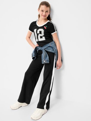 بنطلون PowerChill Crossover ذو الخصر العالي للفتيات من Old Navy - بلاك جاك in Saudi Arabia