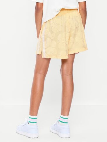 شورت تيري عالي الخصر من Old Navy للبنات - قش ذهبي in Saudi Arabia