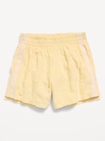شورت تيري عالي الخصر من Old Navy للبنات - قش ذهبي in Saudi Arabia
