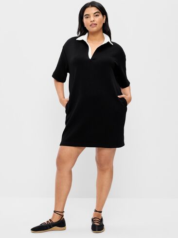 Old Navy Bounce Fleece Short-Sleeve Polo Dress - Black Jack in Saudi Arabia