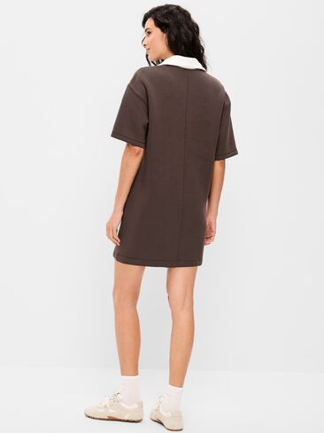 Old Navy Bounce Fleece Short-Sleeve Polo Dress - Black Coffee in Saudi Arabia