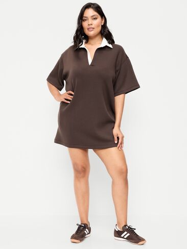 Old Navy Bounce Fleece Short-Sleeve Polo Dress - Black Coffee in Saudi Arabia