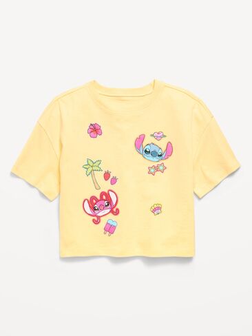 تي شيرت برسومات ديزني © Stitch & Angel Boxy للبنات من Old Navy Disney © Stitch & Angel Boxy - سترو ذهبي in Saudi Arabia