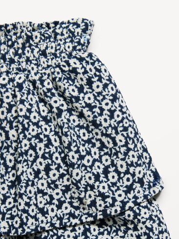 تنورة ذات طبقات مجعدة مطبوعة من Old Navy للفتيات الصغيرات - زهور داكنة اللون in Saudi Arabia