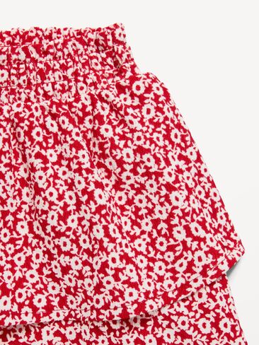 تنورة ذات طبقات مجعدة مطبوعة من Old Navy للفتيات الصغيرات - زهور حمراء in Kuwait