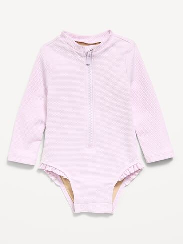قطعة واحدة للسباحة Rashguard بأكمام طويلة من Old Navy للأطفال - أرجواني ثلجي in Saudi Arabia