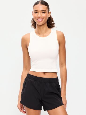 Old Navy Seamless Fitted High-Neck Crop Top - Magnolia in Saudi Arabia
