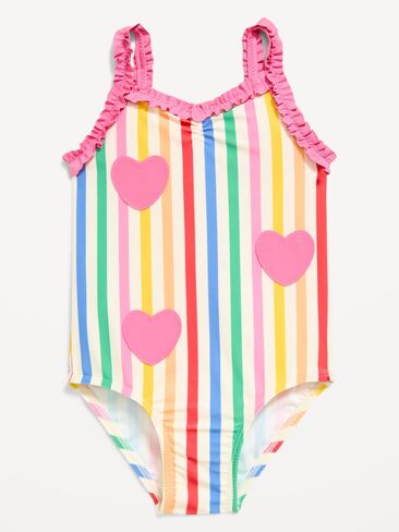 Old Navy Printed One-Piece Swimsuit for Toddler Girls - Multi Stripe in Saudi Arabia