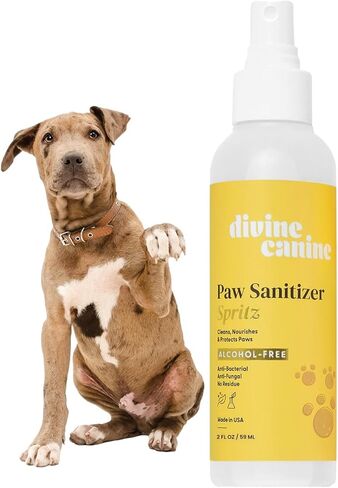 Dog Paw Cleaner - 5.1 Fl Oz of Alcohol Free Rosewater Scented Paw Sanitizer Spritz - Made with Rosewater, Aloe, Copaiba Oil, and Lemongrass Oil to Nourish and Clean Paws - Made in The USA in Saudi Arabia