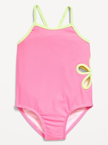 Old Navy Side Cutout One-Piece Swimsuit for Toddler Girls - Bubblegum Pink in Saudi Arabia