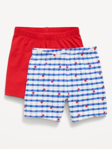 Old Navy 2-Pack Jersey-Knit Biker Shorts for Toddler Girls - Red/Stars in Saudi Arabia