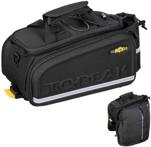 حقيبة جذع الدراجة المقاومة للماء من Topeak MTX 2.0 TrunkBag EX، متوافقة مع جميع رفوف MTX QuickTrack 2.0، باللون الأسود in Kuwait