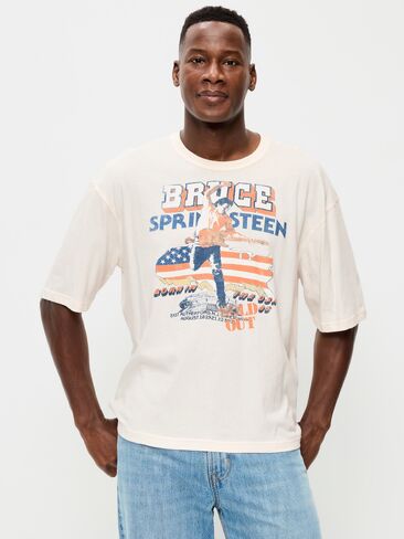 Old Navy Bruce Springsteen™ Cropped Graphic T-Shirt - Sea Salt in Saudi Arabia