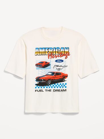 Old Navy Ford Mustang™ Cropped T-Shirt - Sea Salt in Saudi Arabia