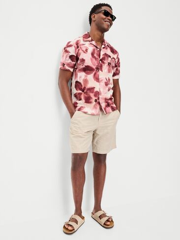 قميص تخييم بأكمام قصيرة من Old Navy - زهور وردية اللون in Saudi Arabia